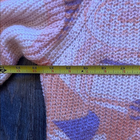 La Petite  Maille Made in Italy Orange and Purple Patterned Sweater  size s/m - Picture 6 of 9
